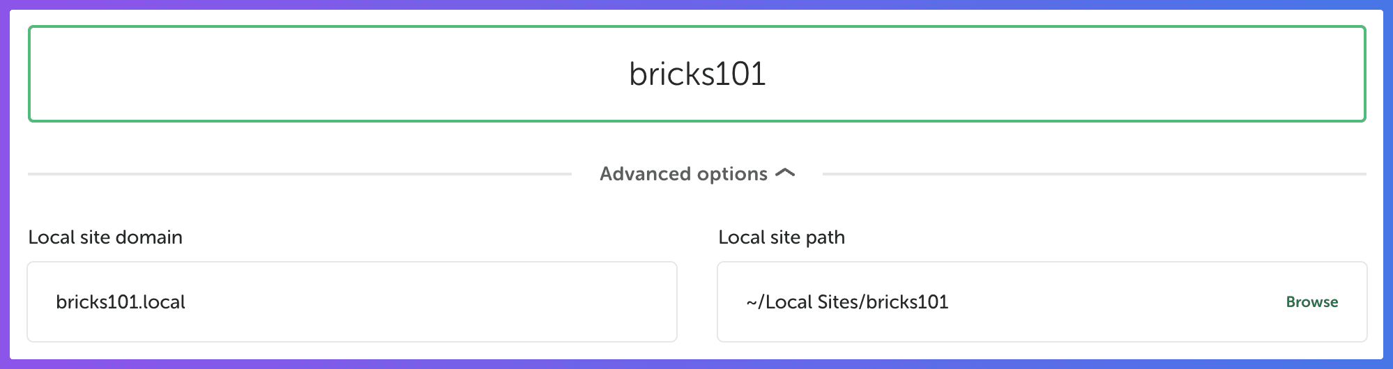 LocalWp - Website Name