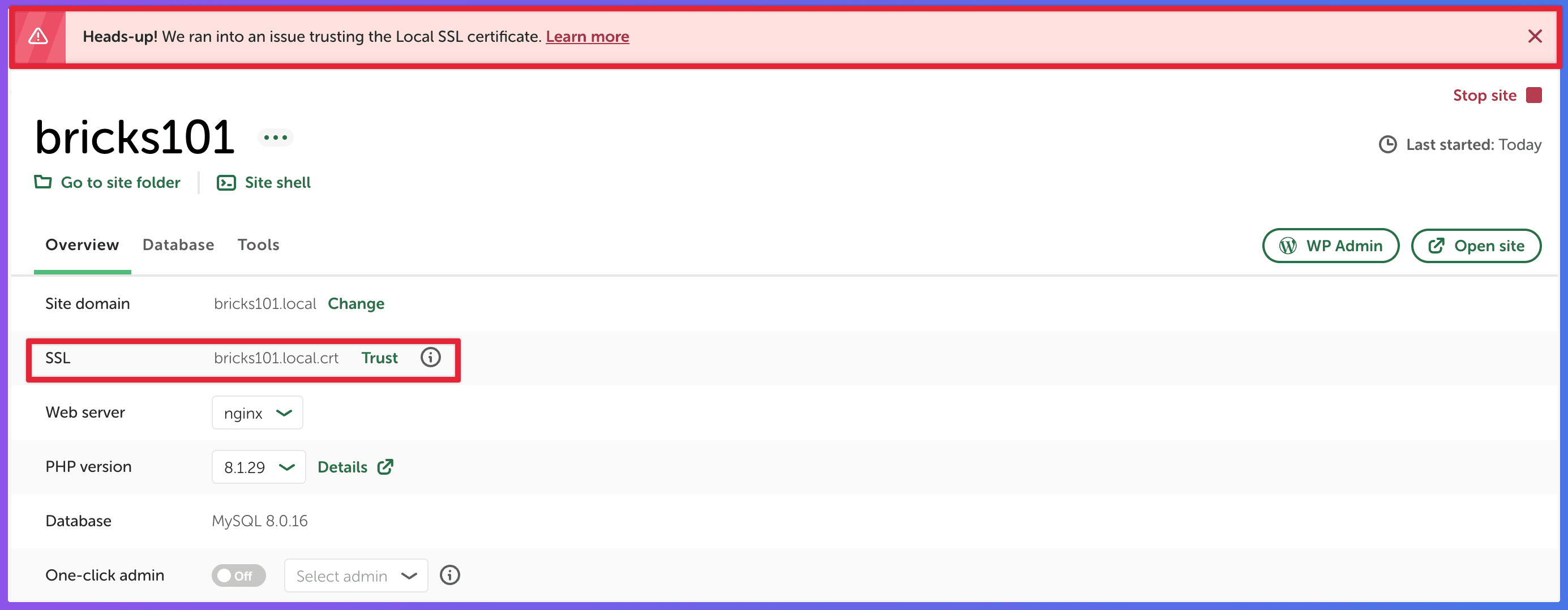 LocalWp - SSL issue on Mac Machine